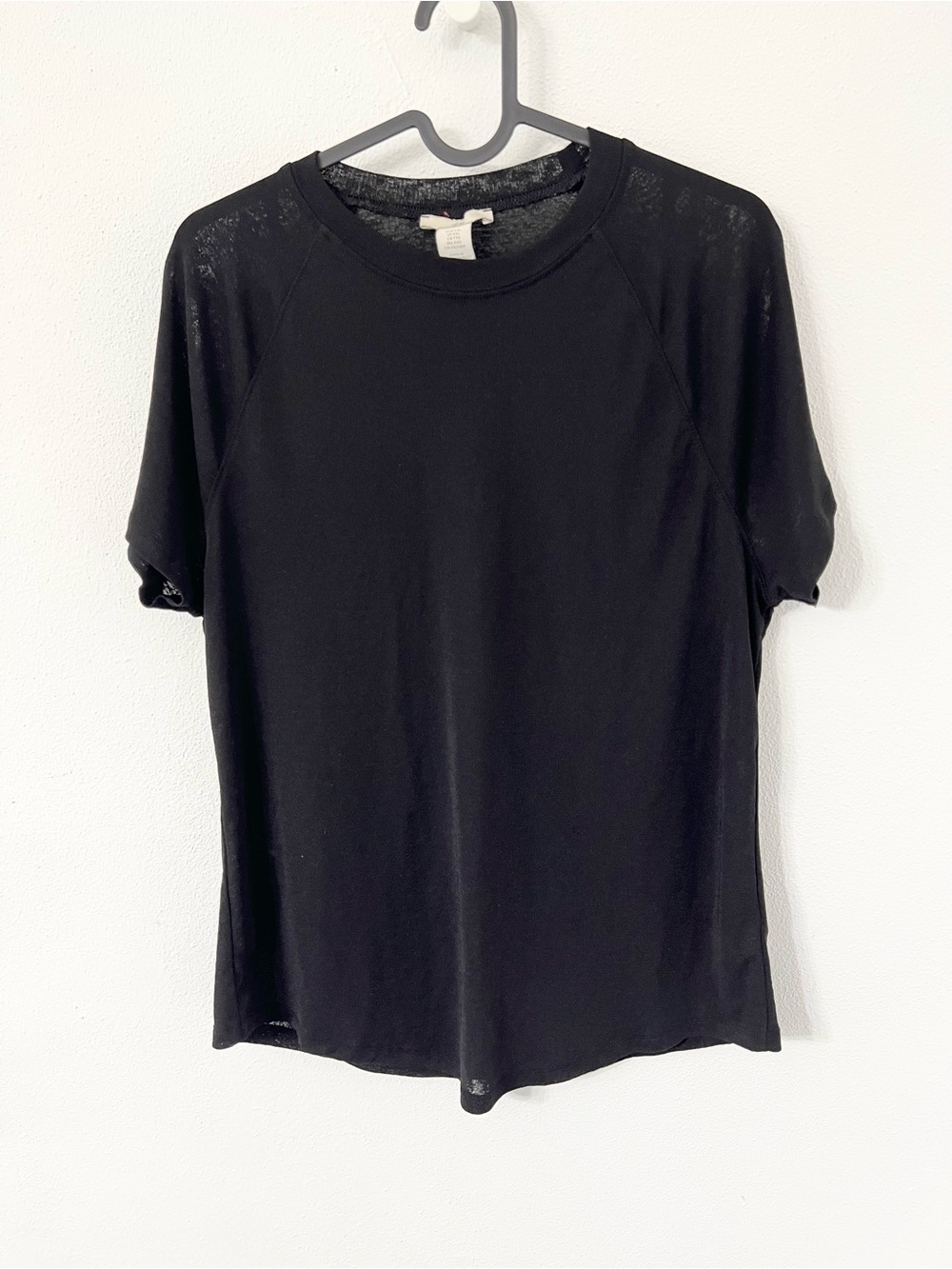 H&M Black Mesh Knit Short Sleeve Top XXL Sheer Lightweight